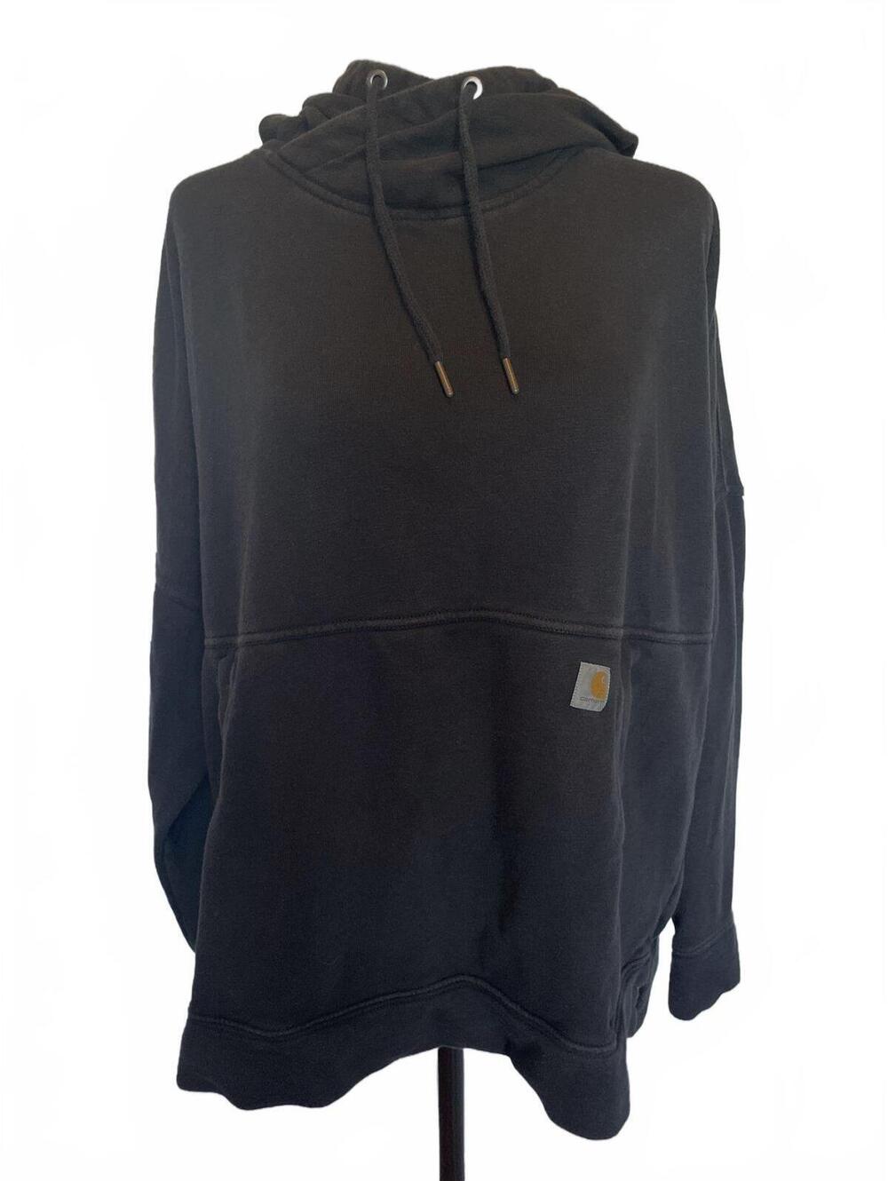Carhartt 103591 Women's Newberry Cowl Neck Hoodie Black XXL Relaxed Sweatshirt